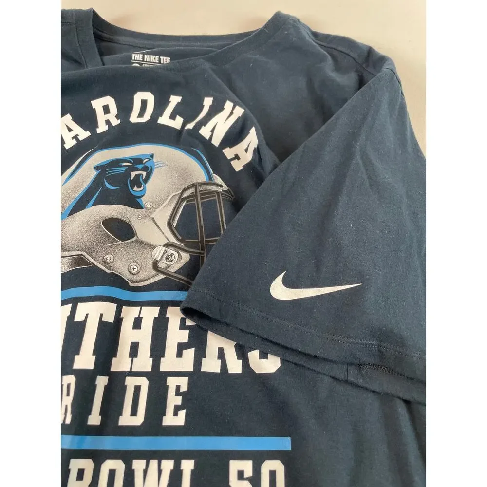 Nike Mens Black Carolina Panthers 100% Cotton Short Sleeve Tee XXL